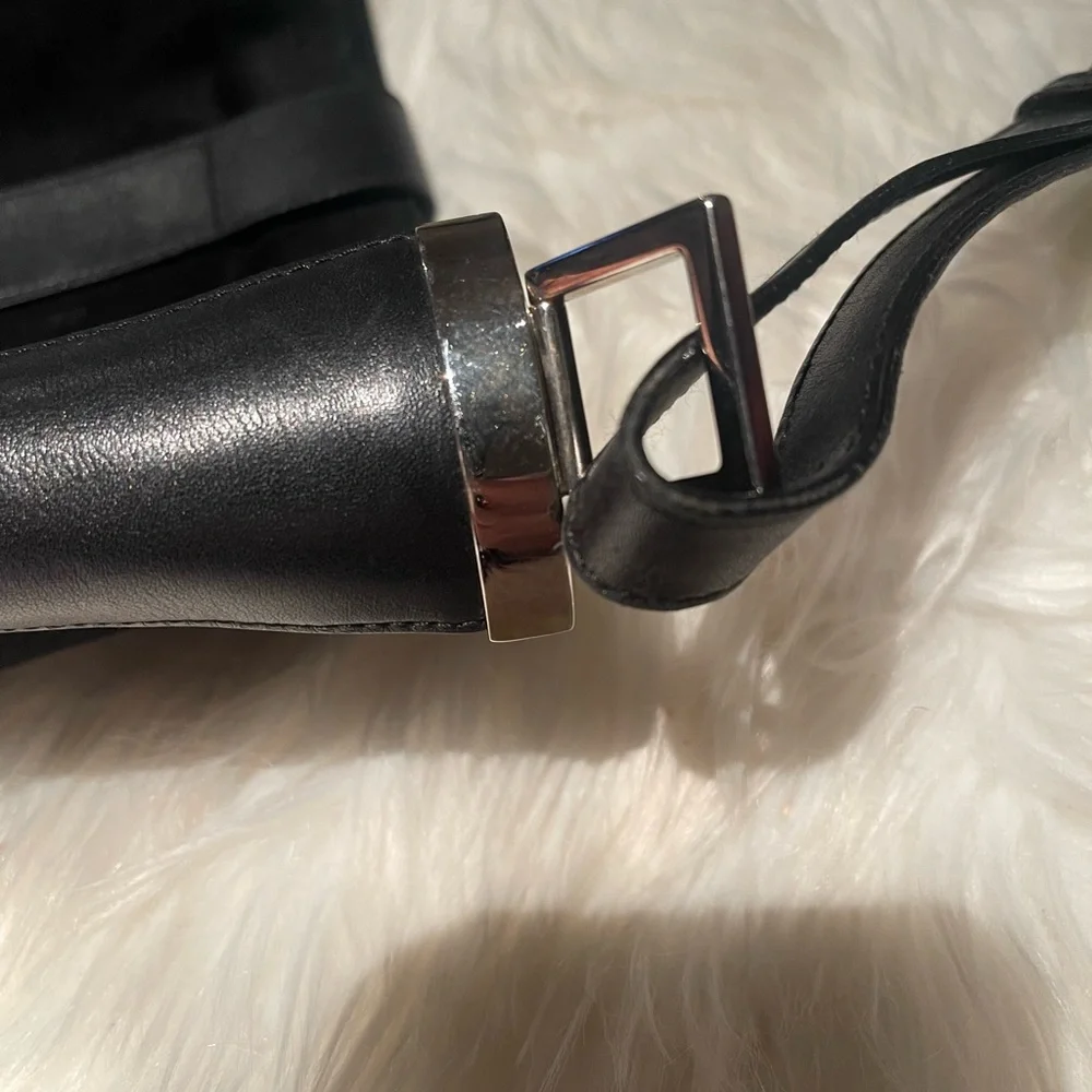 🔥Authentic Gucci Black on black shoulder bag suede and leather 001 4052 - Picture 9 of 16